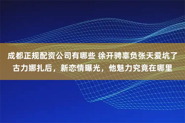 成都正规配资公司有哪些 徐开骋辜负张天爱坑了古力娜扎后，新恋情曝光，他魅力究竟在哪里