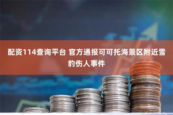 配资114查询平台 官方通报可可托海景区附近雪豹伤人事件